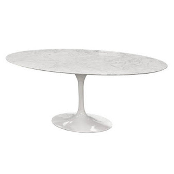 Fine Mod Imports Flower Marble Table Oval 60 | Dining Tables | Modishstore