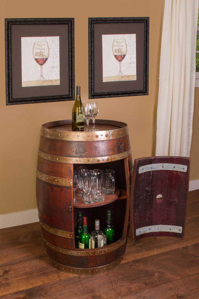 Napa East Whole Refinished Wine Barrel Cabinet