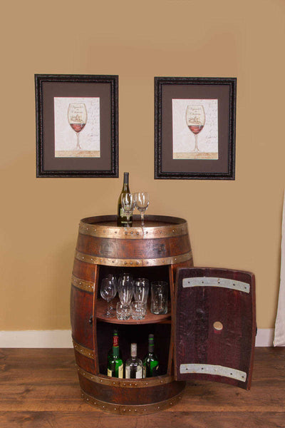 Napa East Whole Refinished Wine Barrel Cabinet