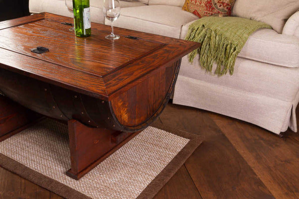 Napa East Wine Barrel Distressed Finish Coffee Table