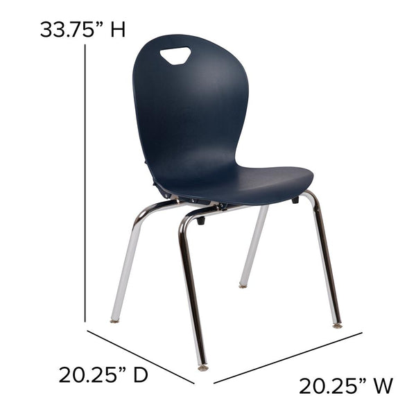 Titan Navy Student Stack School Chair - 18-Inch By Flash Furniture | Side Chairs | Modishstore - 2