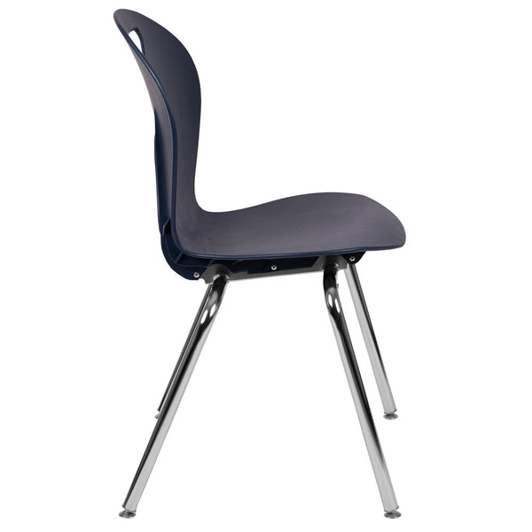 Titan Navy Student Stack School Chair - 18-Inch By Flash Furniture | Side Chairs | Modishstore - 3