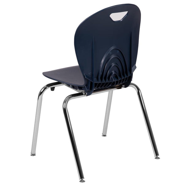 Titan Navy Student Stack School Chair - 18-Inch By Flash Furniture | Side Chairs | Modishstore - 4