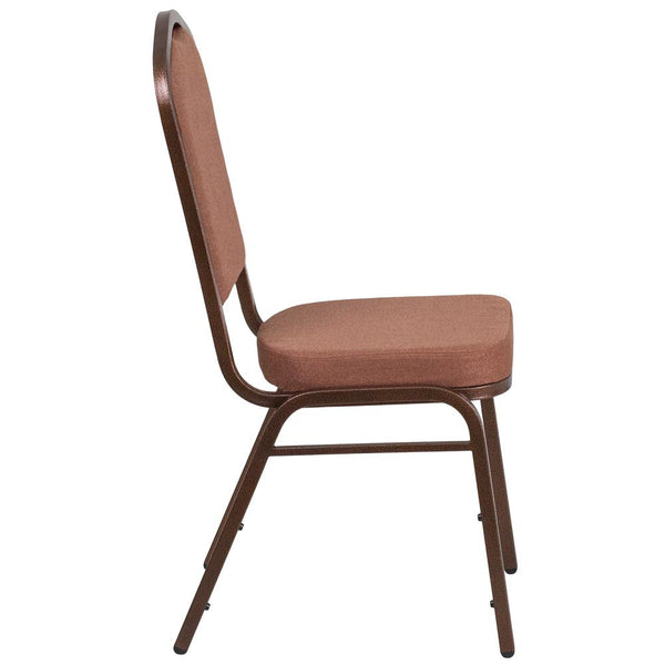 Hercules Series Crown Back Stacking Banquet Chair In Brown Fabric - Copper Vein Frame By Flash Furniture | Side Chairs | Modishstore - 2