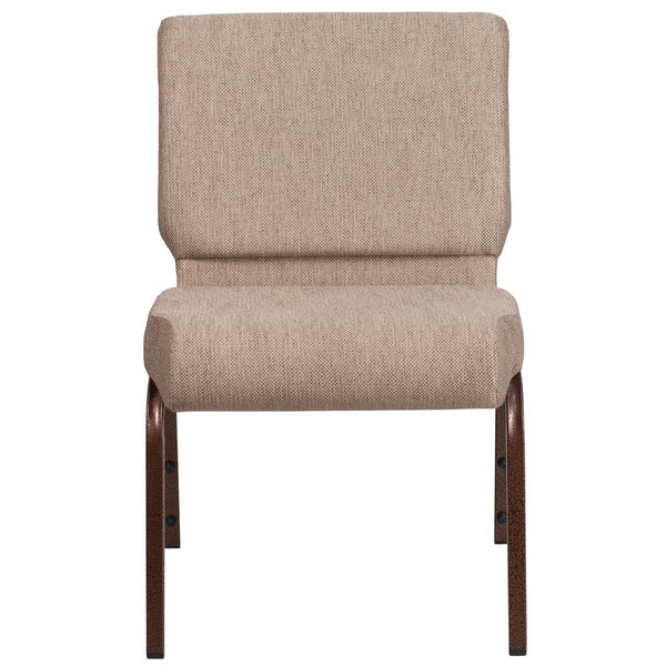 Hercules Series 21''W Stacking Church Chair In Beige Fabric - Copper Vein Frame By Flash Furniture | Side Chairs | Modishstore - 4