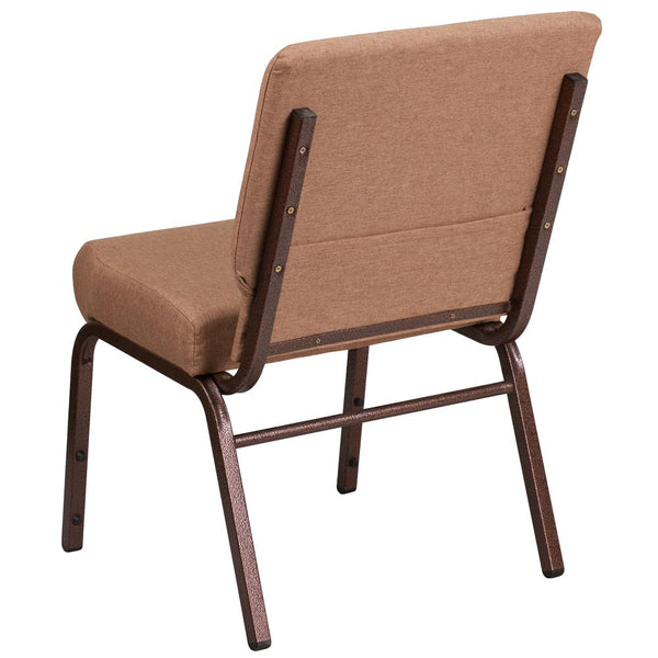 Hercules Series 21''W Stacking Church Chair In Caramel Fabric - Copper Vein Frame By Flash Furniture | Side Chairs | Modishstore - 3