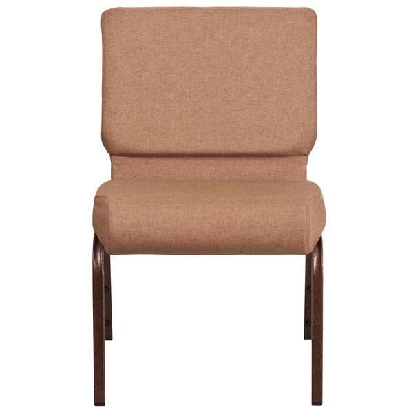 Hercules Series 21''W Stacking Church Chair In Caramel Fabric - Copper Vein Frame By Flash Furniture | Side Chairs | Modishstore - 4