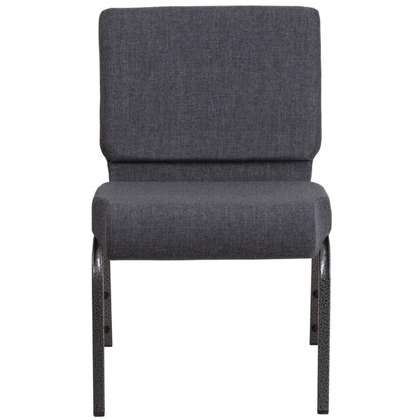 Hercules Series 21''W Church Chair In Dark Gray Fabric - Silver Vein Frame By Flash Furniture | Side Chairs | Modishstore - 4