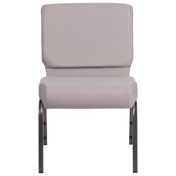 Hercules Series 21''W Church Chair In Gray Dot Fabric - Silver Vein Frame By Flash Furniture | Side Chairs | Modishstore - 4