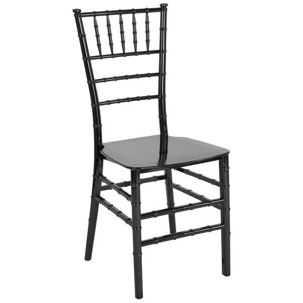 Hercules Series Black Resin Stacking Chiavari Chair By Flash Furniture | Side Chairs | Modishstore