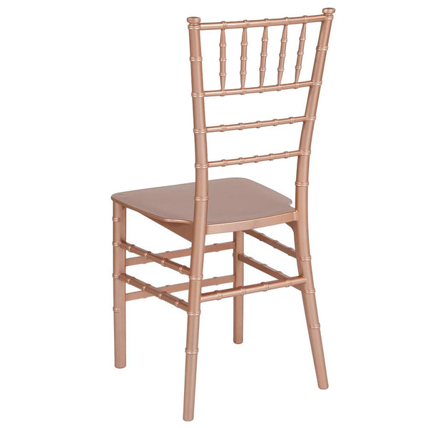 Hercules Series Rose Gold Resin Stacking Chiavari Chair By Flash Furniture | Side Chairs | Modishstore - 3