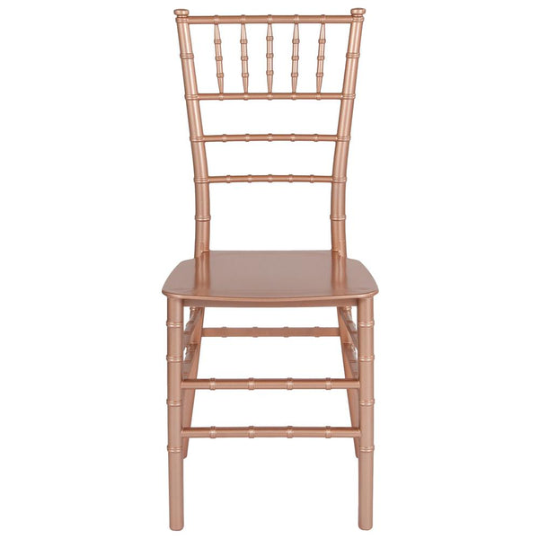 Hercules Series Rose Gold Resin Stacking Chiavari Chair By Flash Furniture | Side Chairs | Modishstore - 4