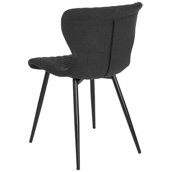 Contemporary Upholstered Chair In Black Fabric By Flash Furniture | Dining Chairs | Modishstore - 3