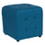 Grid Tufted Upholstered Cube Ottoman Pouf In Blue Fabric By Flash Furniture | Ottomans | Modishstore
