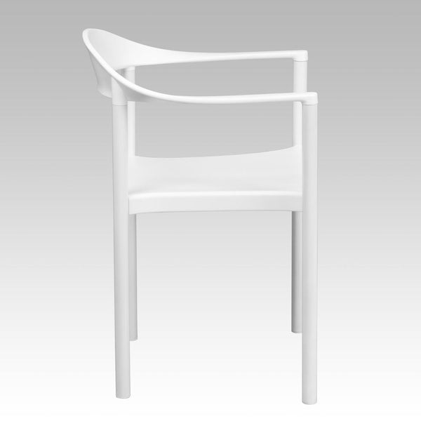 Hercules Series 1000 Lb. Capacity White Plastic Cafe Stack Chair By Flash Furniture | Side Chairs | Modishstore - 2