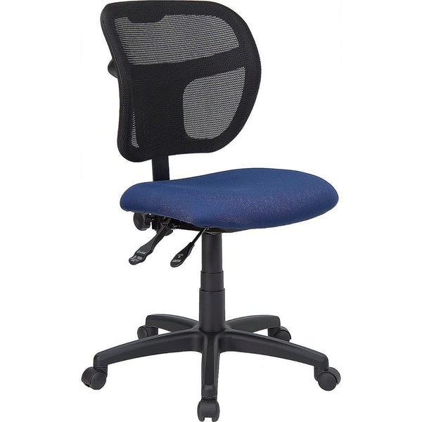 Mid-Back Navy Blue Mesh Swivel Task Office Chair With Back Height Adjustment By Flash Furniture | Office Chairs | Modishstore