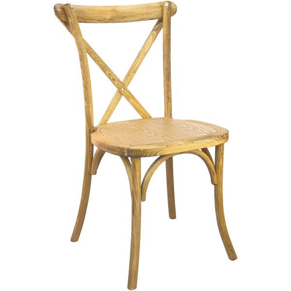 Advantage Hand Scraped Natural X-Back Chair By Flash Furniture | Dining Chairs | Modishstore