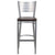 Hercules Series Silver Slat Back Metal Restaurant Barstool - Mahogany Wood Seat By Flash Furniture | Bar Stools | Modishstore - 4