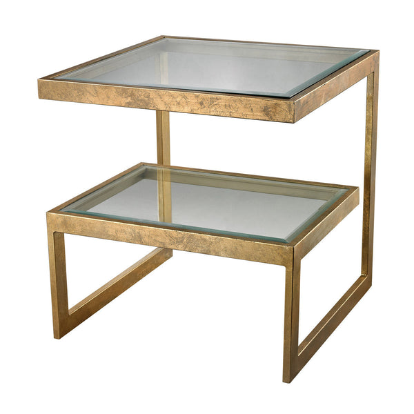 Dimond Home Gold Leaf Key Side Table | Modishstore | Side Tables