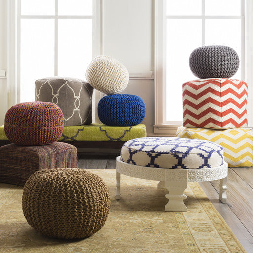 Surya Wisteria Sphere Pouf - Textural - WTPF-001 | Poufs | Modishstore