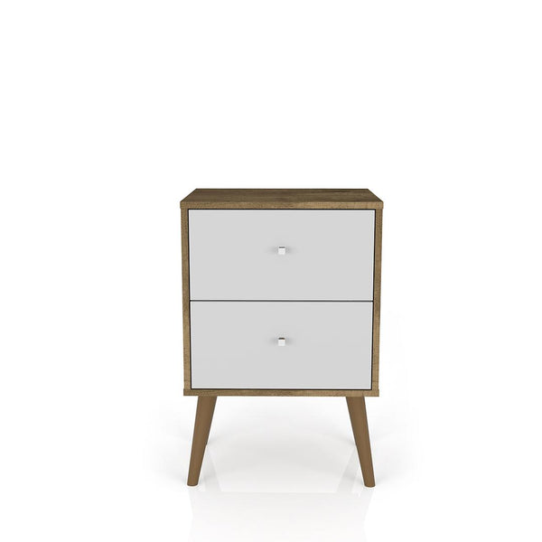 Manhattan Comfort Liberty Mid Century - Modern Nightstand 2.0 with 2 Full Extension Drawers | Nightstands | Modishstore-6