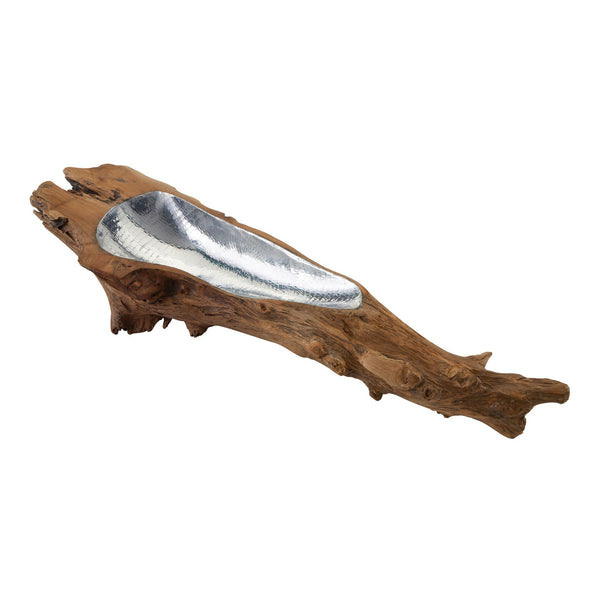 Dimond Home Teak Root Bowl With Aluminum Insert | Modishstore | Decorative Bowls