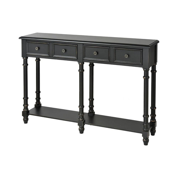 Stein World Hager Antique Black Console Table | Modishstore | Console Tables