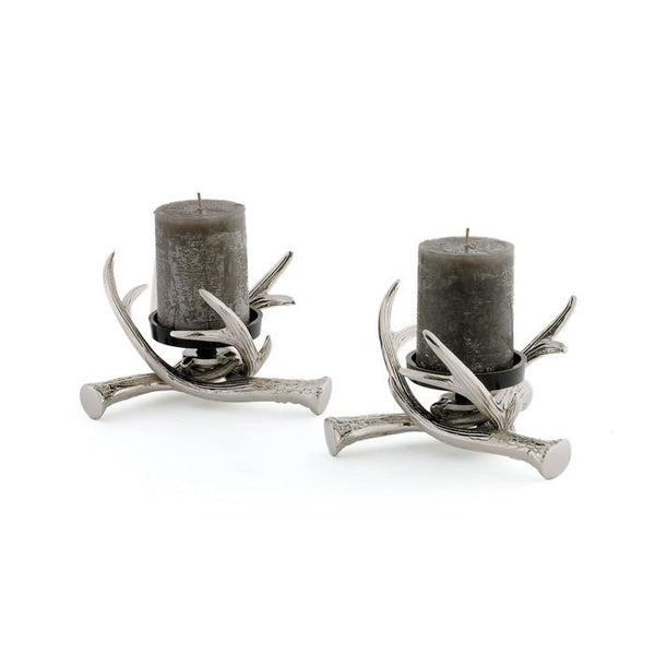 Pair Of Antler Pillar Holders by GO Home