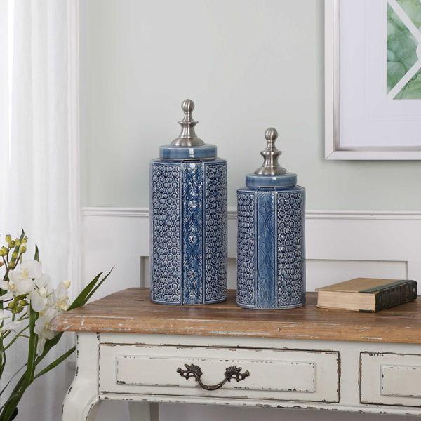 Uttermost Pero Urns Set of 2 | Modishstore | Bottles & Jugs