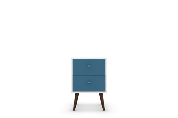 Manhattan Comfort Liberty Mid Century - Modern Nightstand 2.0 with 2 Full Extension Drawers with Solid Wood Legs | Nightstands | Modishstore-20