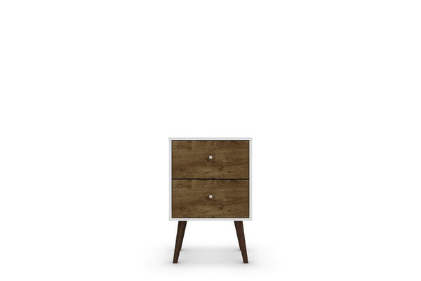 Manhattan Comfort Liberty Mid Century - Modern Nightstand 2.0 with 2 Full Extension Drawers with Solid Wood Legs | Nightstands | Modishstore-14