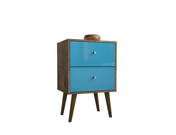 Manhattan Comfort Liberty Mid Century - Modern Nightstand 2.0 with 2 Full Extension Drawers | Nightstands | Modishstore-19