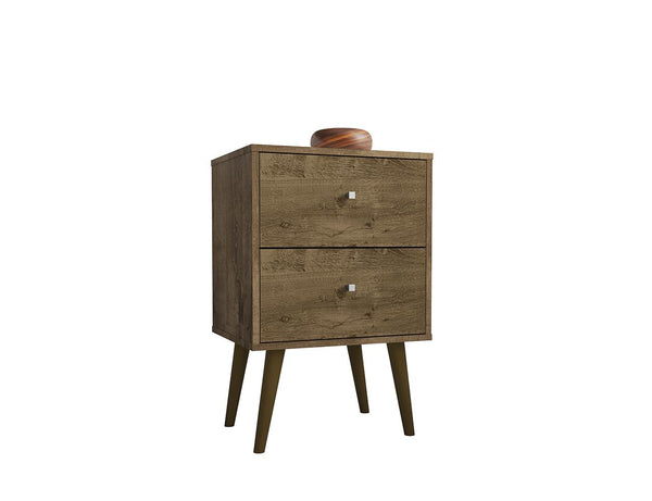 Manhattan Comfort Liberty Mid Century - Modern Nightstand 2.0 with 2 Full Extension Drawers | Nightstands | Modishstore-13