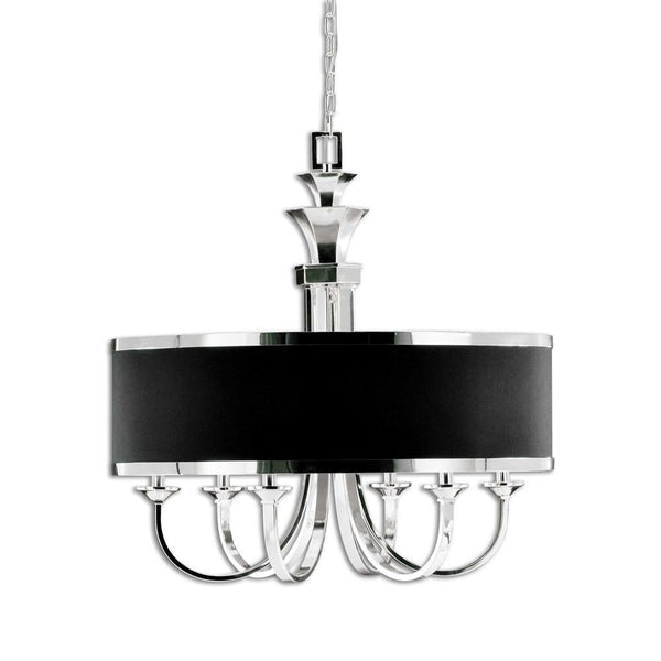 Uttermost Tuxedo 6 Lights Single Shade Chandelier | Modishstore | Chandeliers