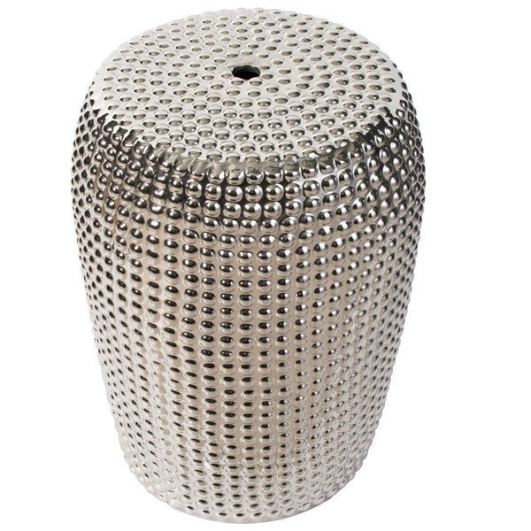 A&B Home Silver Ceramic Stool