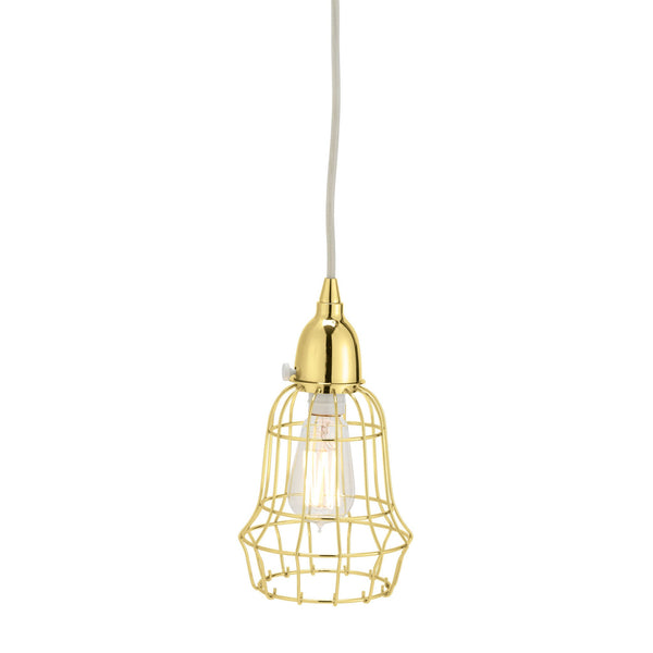 Dimond Home Gold Wire 1 Light Barrel Pendant | Modishstore | Pendant Lamps