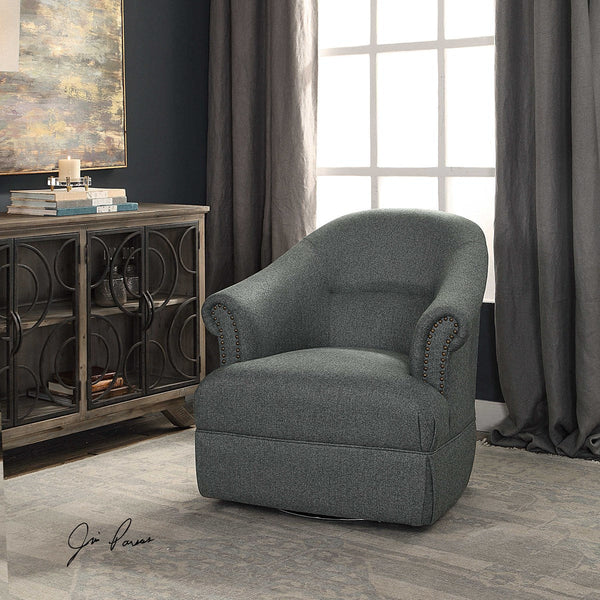 Uttermost Tuloma Swivel Chair | Modishstore | Accent Chairs