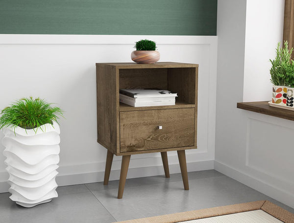 Manhattan Comfort Liberty Mid Century - Modern Nightstand 1.0 with 1 Cubby Space | Nightstands | Modishstore-14