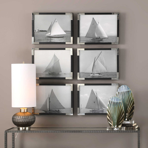 Uttermost SailBoats Framed Prints Set of 6 | Modishstore | Wall Art