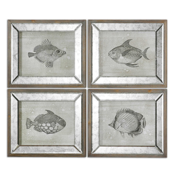 Uttermost Mirrored Fish Framed prints Set of 4 | Modishstore | Wall Art-2