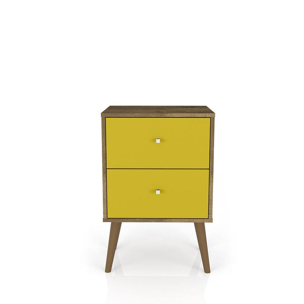 Manhattan Comfort Liberty Mid Century - Modern Nightstand 2.0 with 2 Full Extension Drawers | Nightstands | Modishstore-7