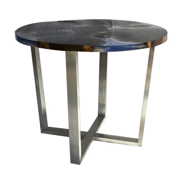 A&B Home Light Blue Resin Side Table