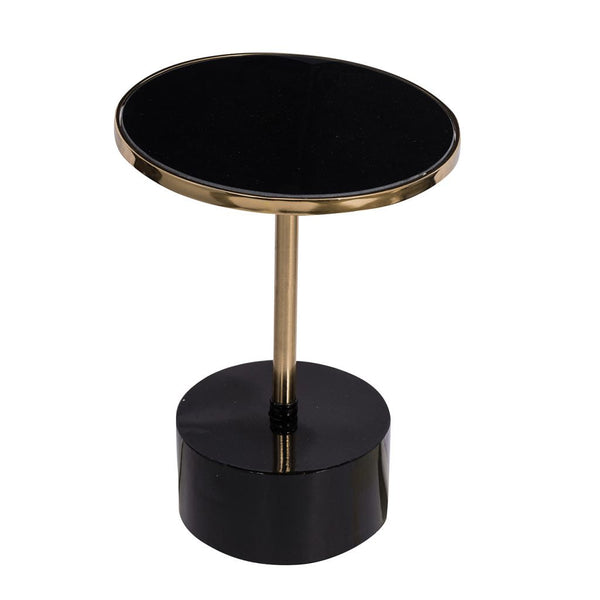 A&B Home Chic Gold and Black Round Side Table