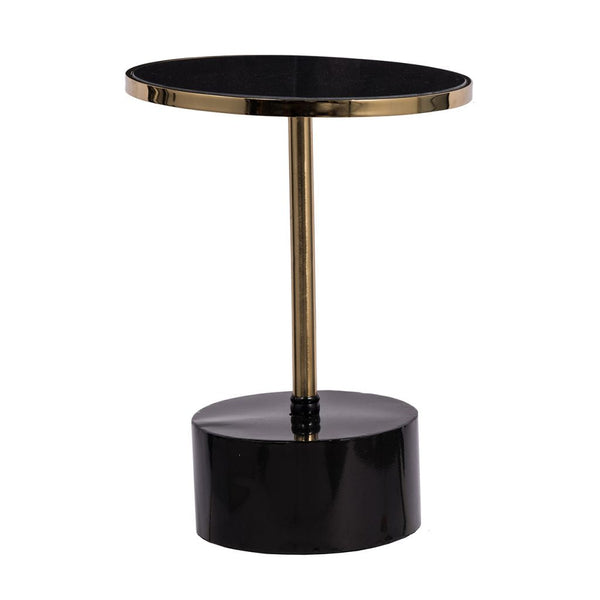 A&B Home Chic Gold and Black Round Side Table