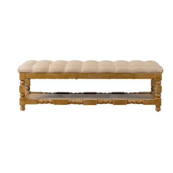 A&B Home Khaki Upholstered Bench