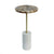 A&B Home Gold Agate and Brass Side Table With Cylindrical Marble