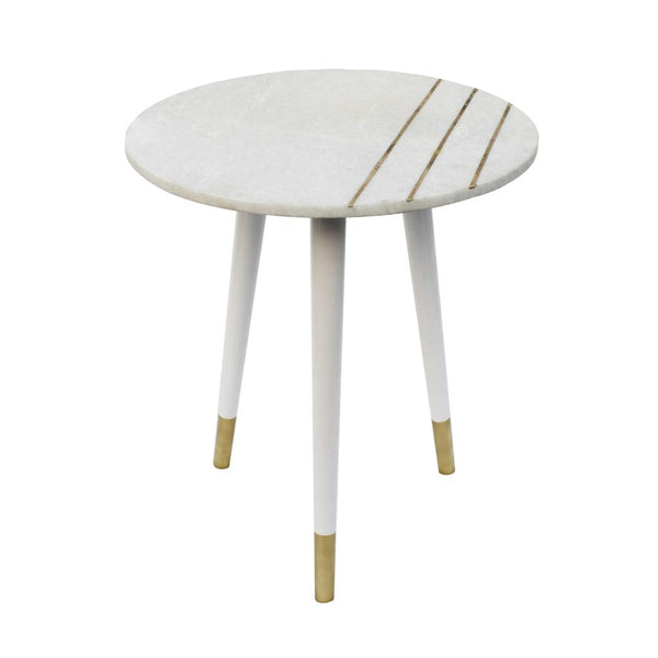 A&B Home Round Side Table With Aluminum Legs