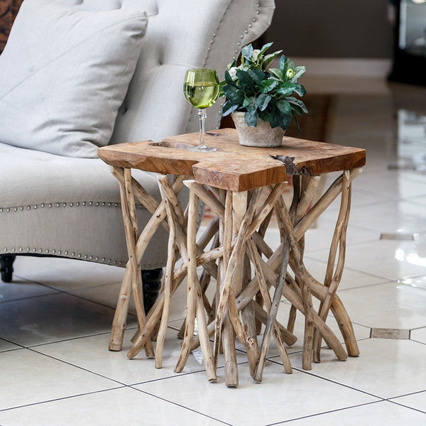 Garden Age Supply Teak Branched Out Table - Square | End Tables | Modishstore