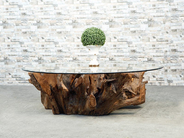 Garden Age Supply Habini Teak Root Square Coffee Table | Coffee Tables | Modishstore