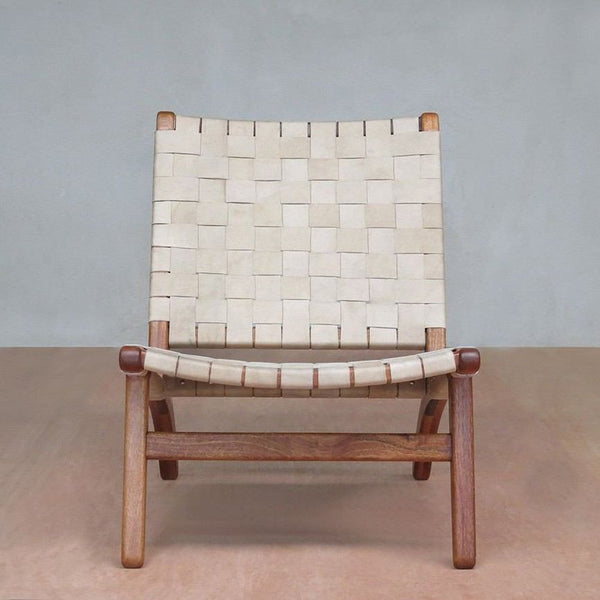 Masaya Lounge Chair - Natural Leather And Royal Mahogany